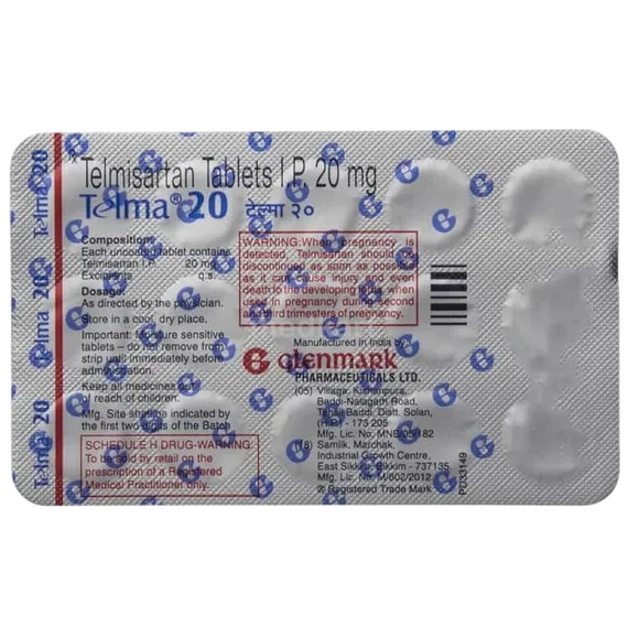 telma 20mg tablet 15's